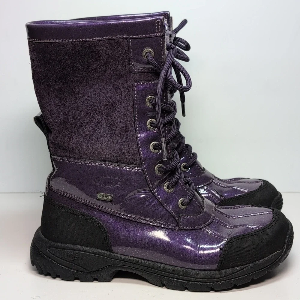 UGG australian butte purple glitter Vibram winter boots big girl size 4 EU 34